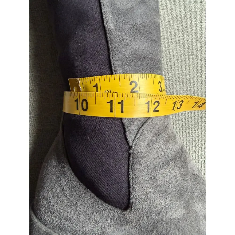 Stuart Weitzman Reserve 5050 Over The Knee Suede Boots Slate Gray 5.5